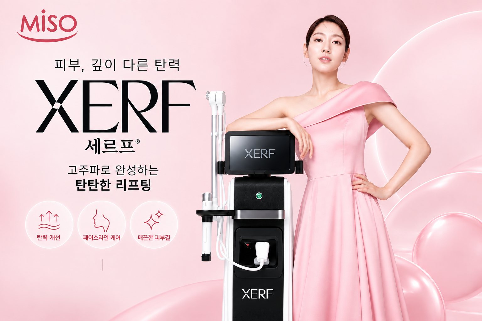 세르프(XERF) 고주파 리프팅 — 피부, 깊이 다른 탄력. 미소의원은 세르프 공식 클리닉입니다